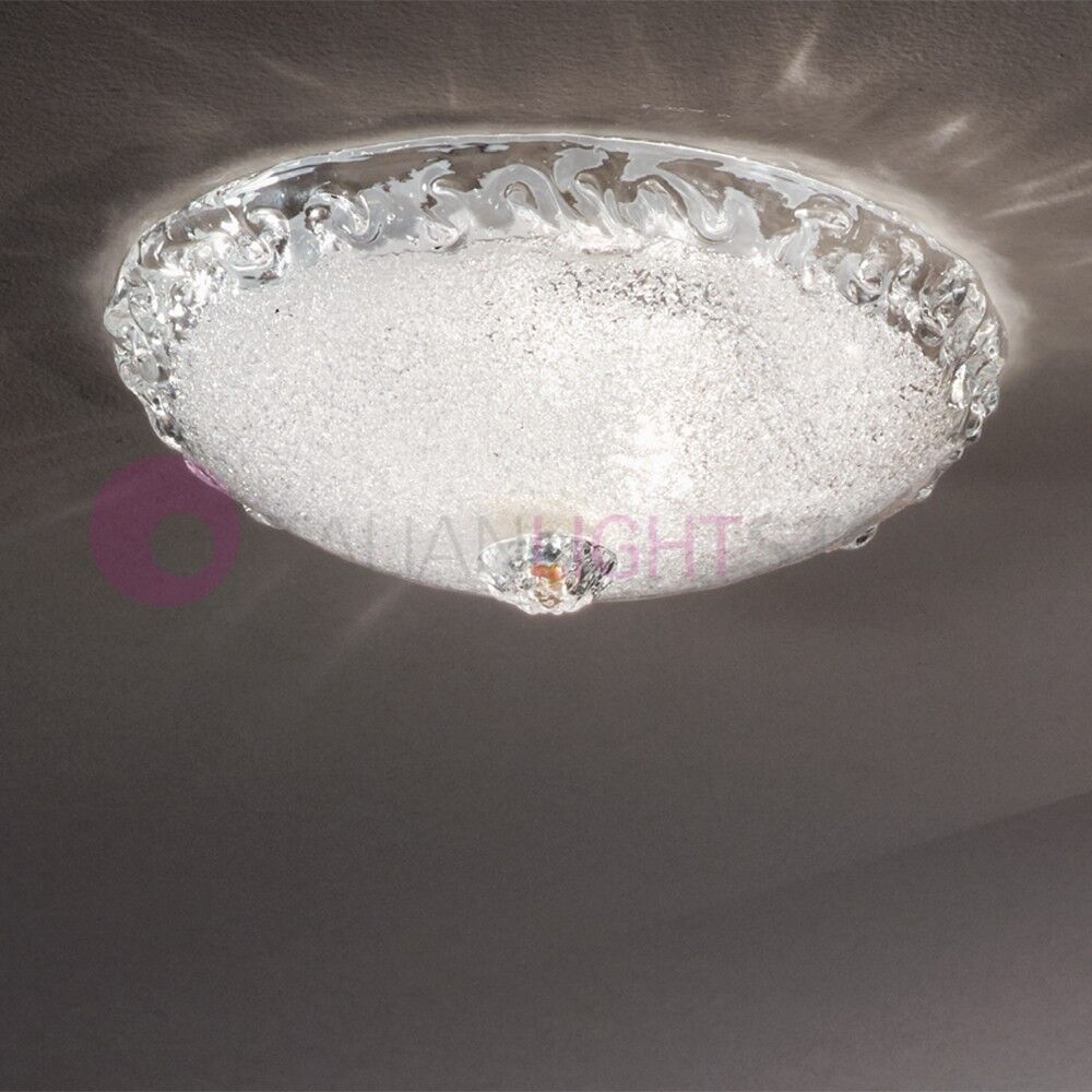 Due P Illuminazione Frost Plafoniera A Soffitto D. 30 In Vetro Cristallo