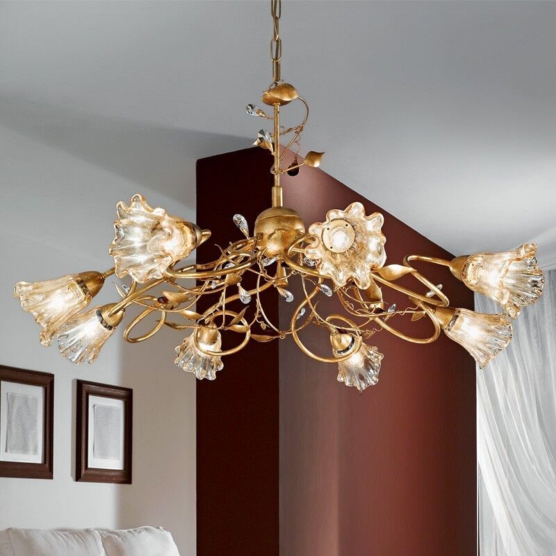 Due P Illuminazione Emma Lampadario 8 Luci Stile Classico Rustico