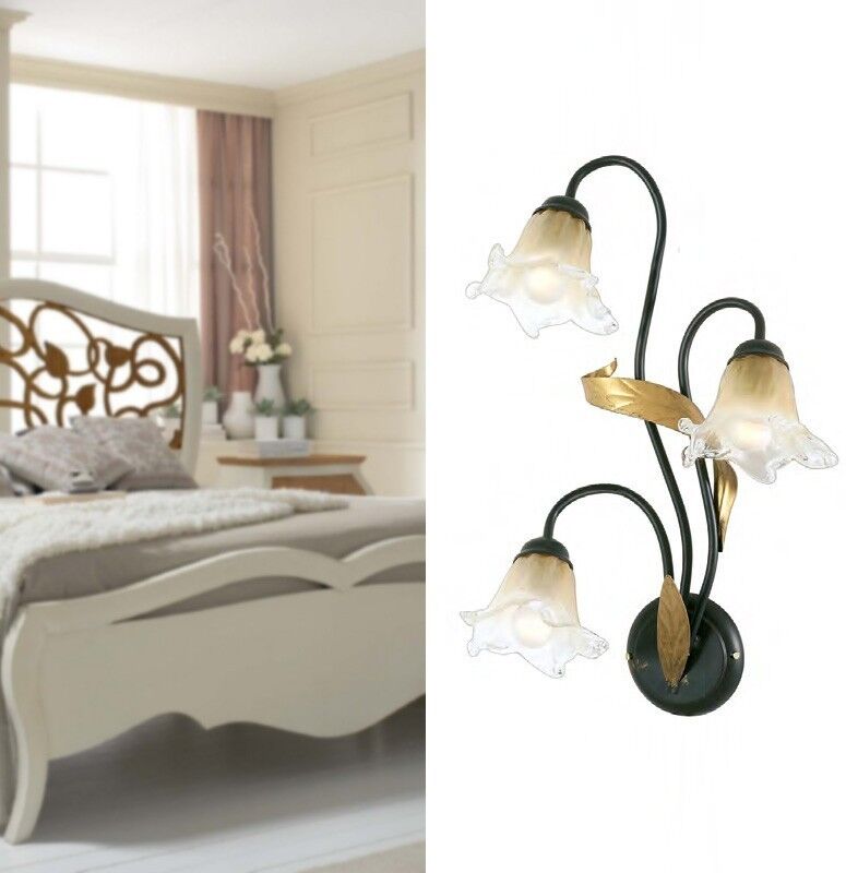 Padana Lampadari Melissa Applique Ferro 3 Luci Stile Classico Fiorentino