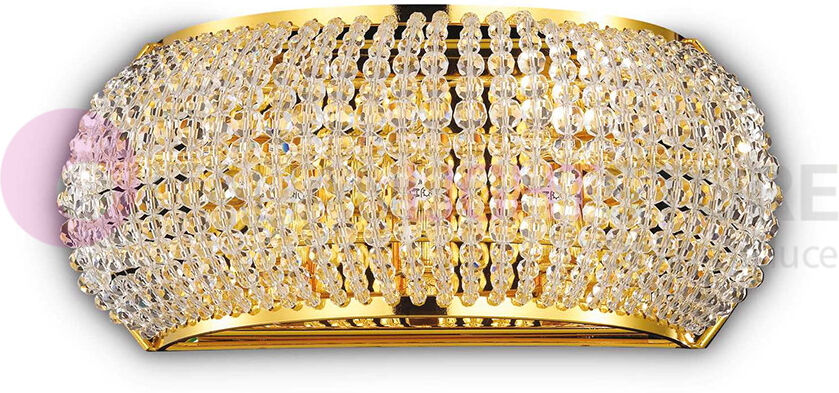 Ideal Lux Pasha' Oro  Applique Dorato Perle In Cristallo