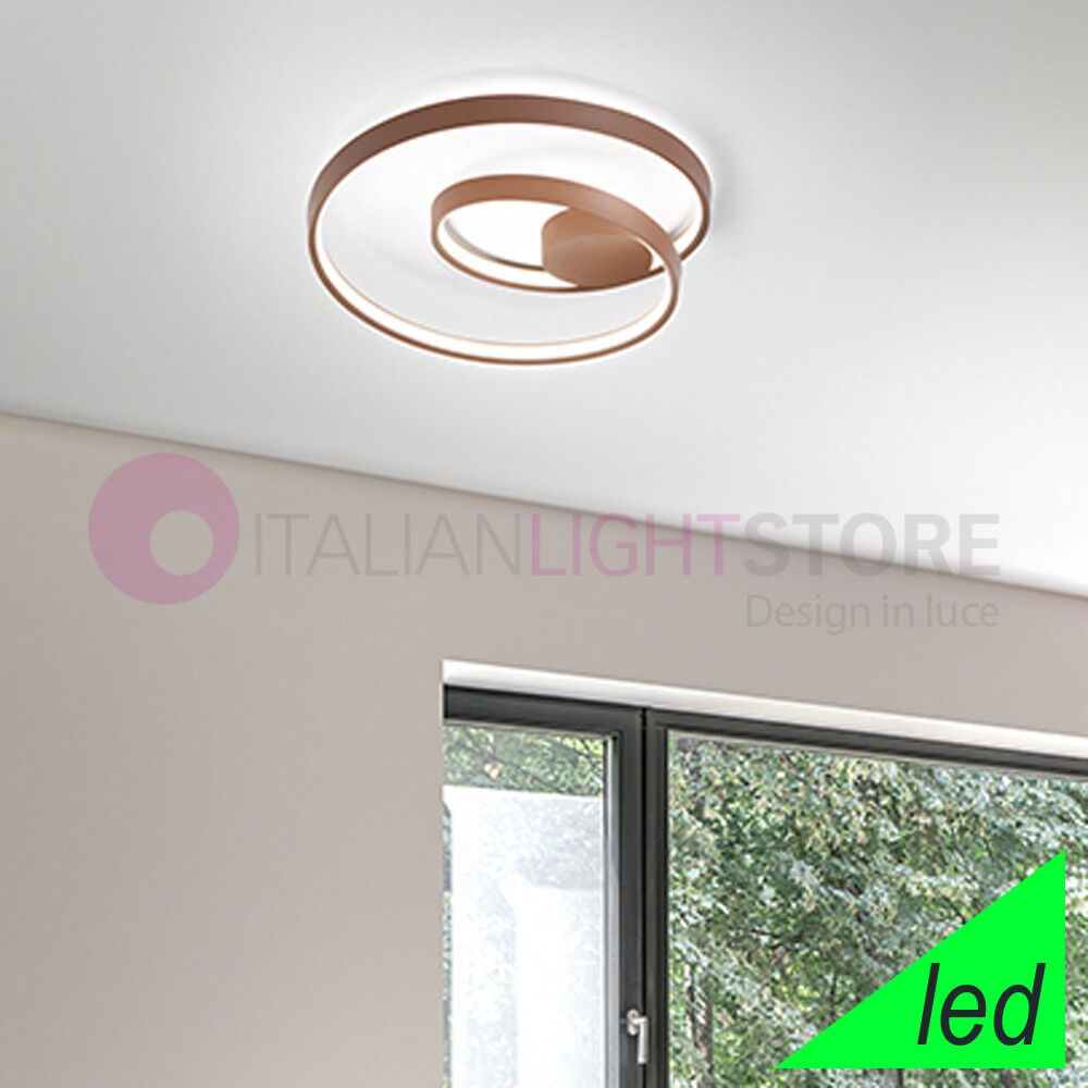 Perenz Srl Ritmo Plafoniera D. 60 Cerchi Luminosi Cannella Led Integrato Design Moderno