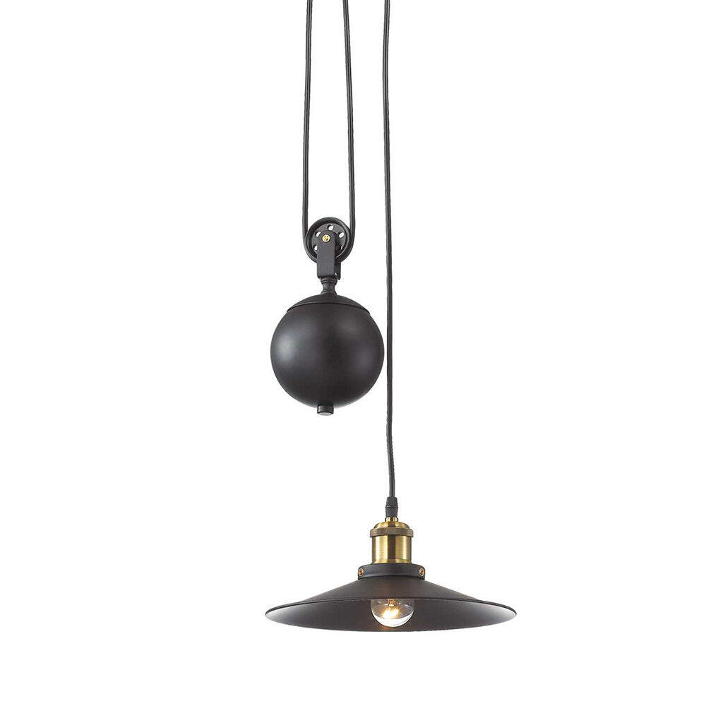 Ideal Lux Up And Down  Sospensione In Metallo Nero Stile Vintage