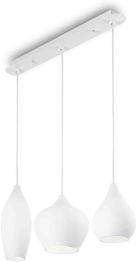 Ideal Lux Soft  Lampadario 3 Sospensioni In Vetro Bianco Design Moderno