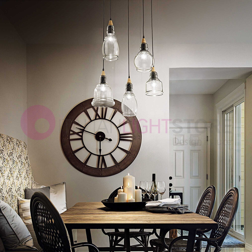 Ideal Lux Gretel  Lampadario A 5 Sospensioni Stile Industrial