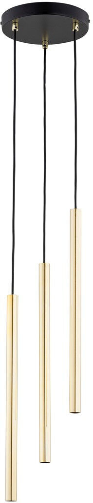 EMIBIG Selter Gold Lampadario A 3 Luci Cilindri Dorati Design Moderno