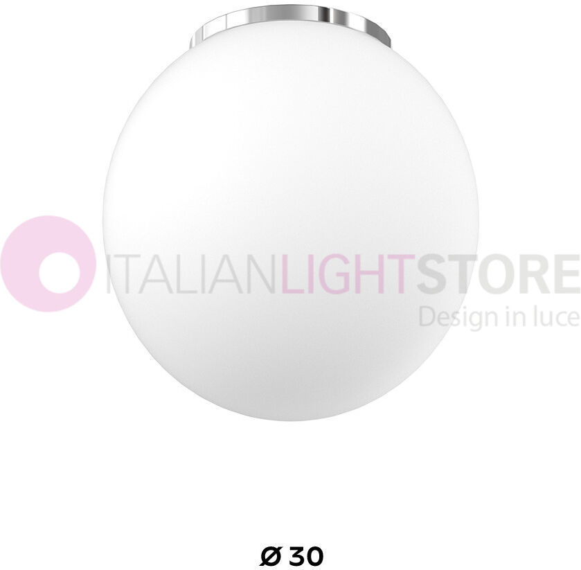 Top Light Illuminazione Mars Lampada Da Soffitto Sfera In Vetro Bianco D.30 Cm.