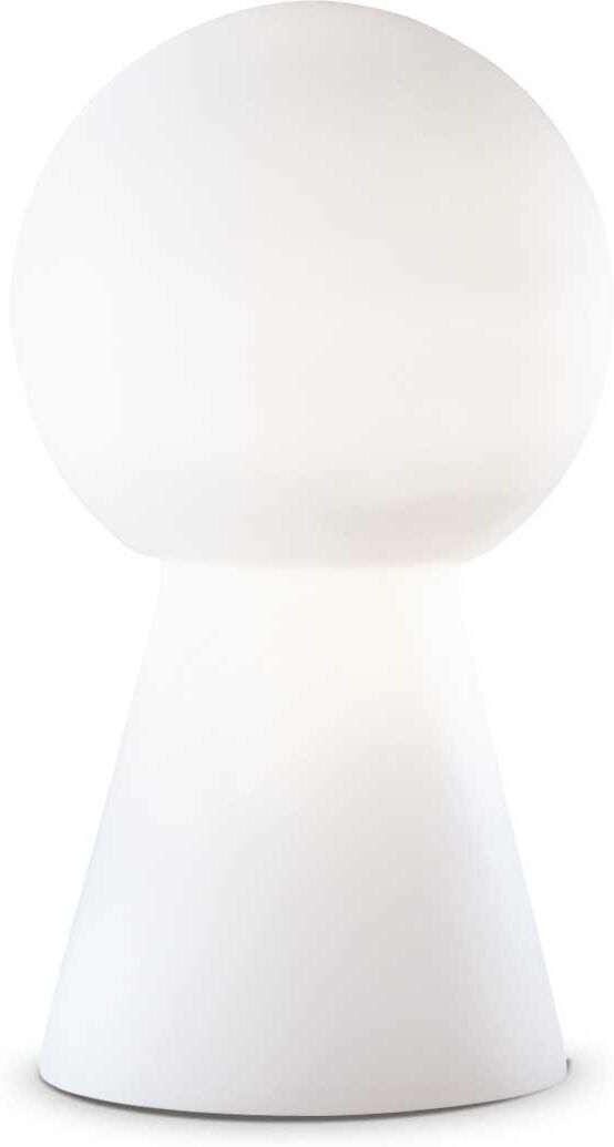 Ideal Lux Birillo  Lampada Da Tavolo In Vetro Bianco H.39 Cm