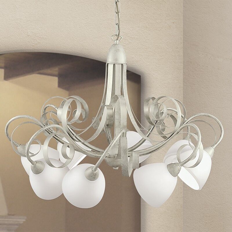 Lam Export Bassano Lampadario 8 Luci Stile Rustico Classico Country Ferro Battuto