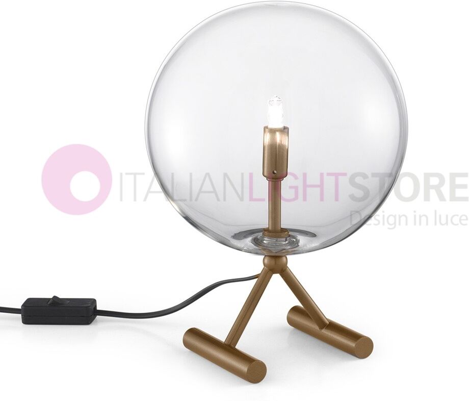 Metal Lux Light snc Estro Lampada Da Comodino Design Moderno Sfera In Vetro D.20