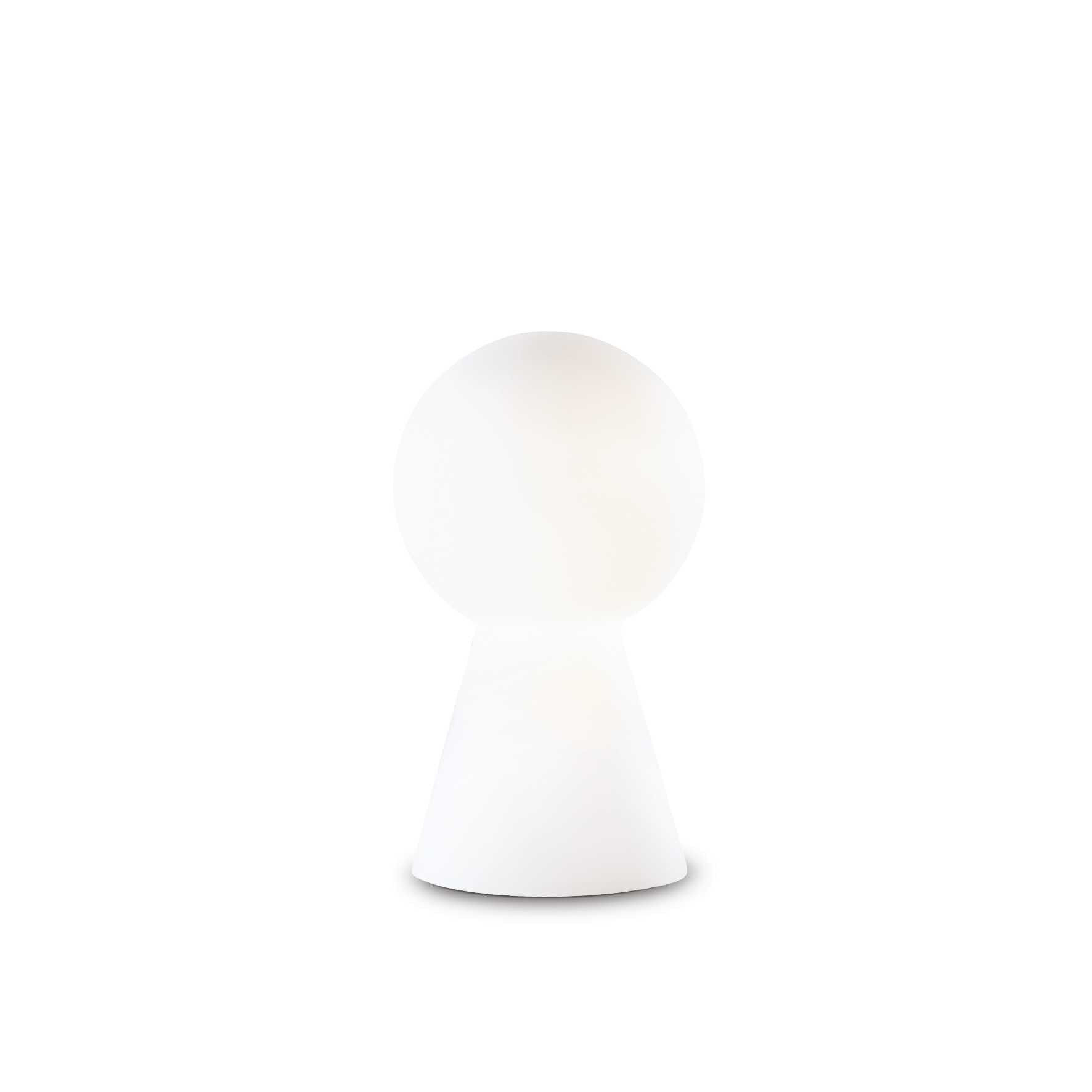 Ideal Lux Birillo Small Lampada Da Comodino In Vetro Bianco