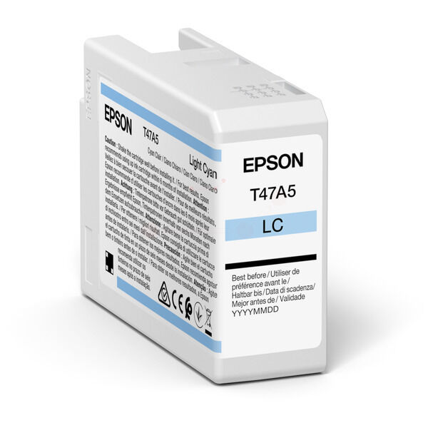 Epson Originale SureColor SC-P 900 Cartuccia stampante (T47A5 / C 13 T 47A500) ciano foto, Contenuto: 50 ml