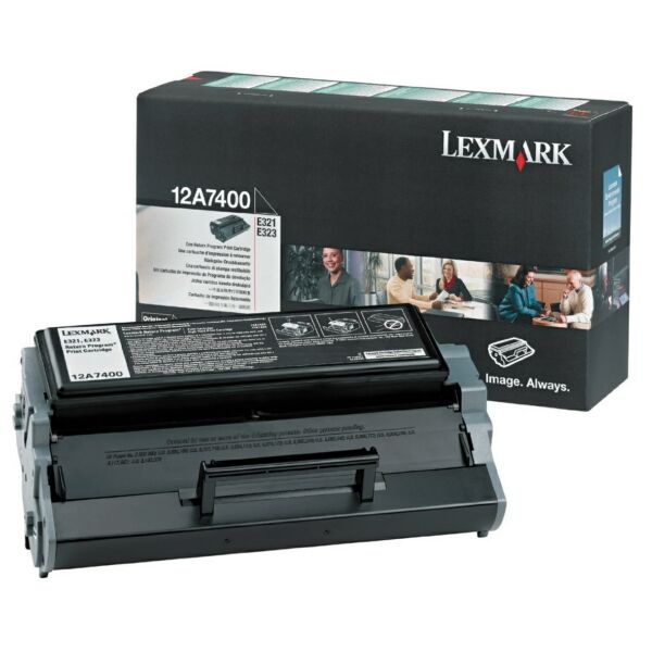 Lexmark Originale  Optra E 323 Toner (12A7400) nero, 3,000 pagine, 4.21 cent per pagina - sostituito Toner 12A7400 per  Optra E323
