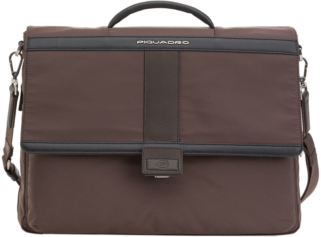 Piquadro Cartella ad un manico con patta marrone Piquadro Cartella ad un manico con patta marrone