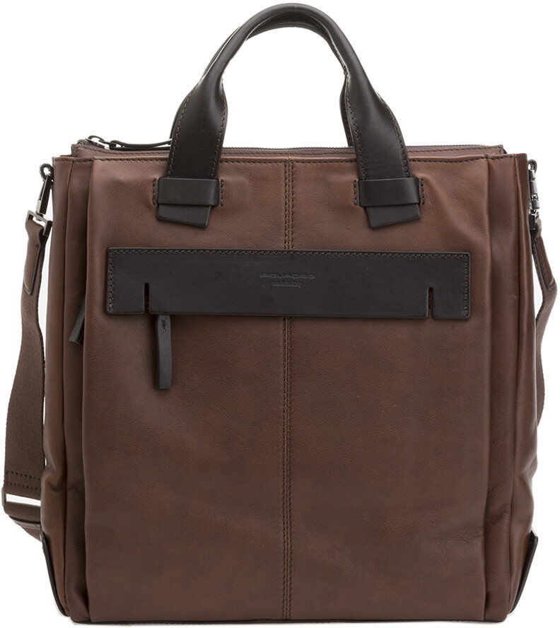 Piquadro Cartella porta PC a due manici in pelle marrone Piquadro Cartella porta PC a due manici in pelle marrone
