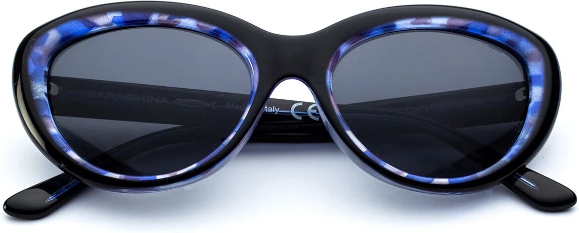 Saraghina Occhiali da sole Melita sole nero cerchio havana lente grigia Saraghina Occhiali da sole Melita sole nero cerchio havana lente grigia