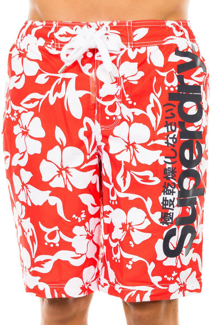 Superdry Costume da bagno a fantasia floreale rossa e bianca Superdry Costume da bagno a fantasia floreale rossa e bianca