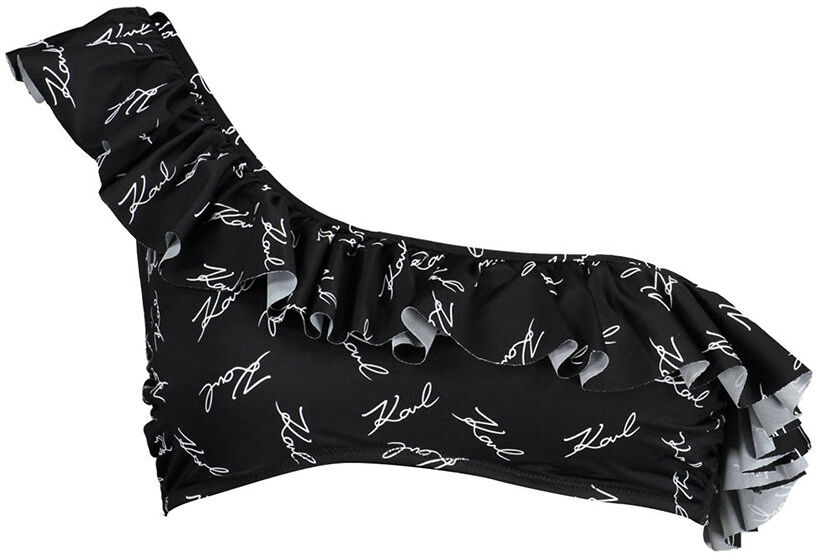 Lagerfeld Costume monospalla con rouches nero Lagerfeld Costume monospalla con rouches nero