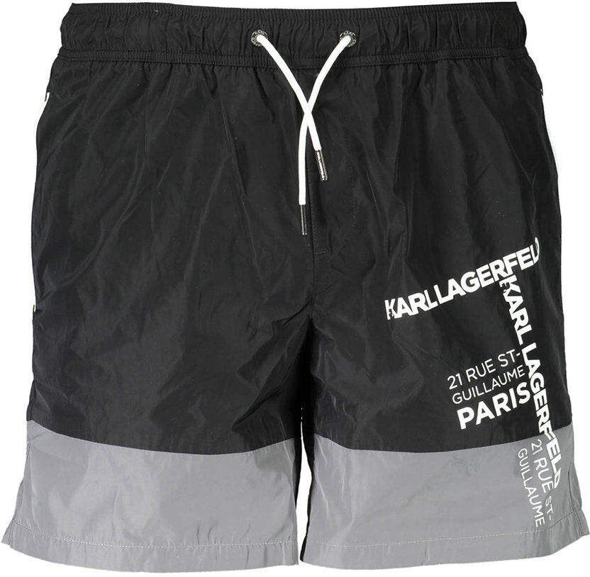 Lagerfeld Boxer da mare con dettagli colorati neri Lagerfeld Boxer da mare con dettagli colorati neri