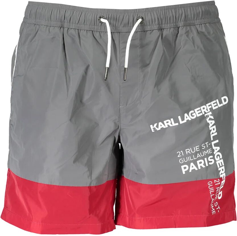 Lagerfeld Boxer da mare con dettagli colorati grigio Lagerfeld Boxer da mare con dettagli colorati grigio