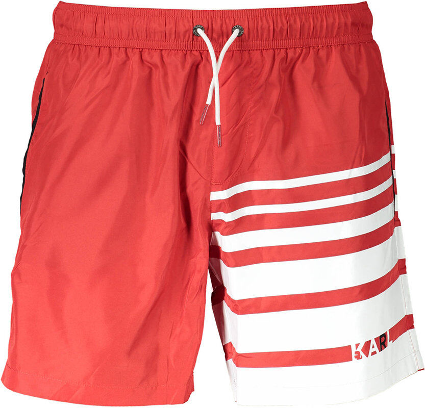 Lagerfeld Boxer da mare con fantasia rigata rosso Lagerfeld Boxer da mare con fantasia rigata rosso