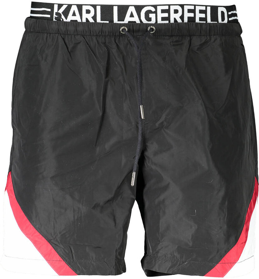 Lagerfeld Boxer da mare con fascione logato nero Lagerfeld Boxer da mare con fascione logato nero