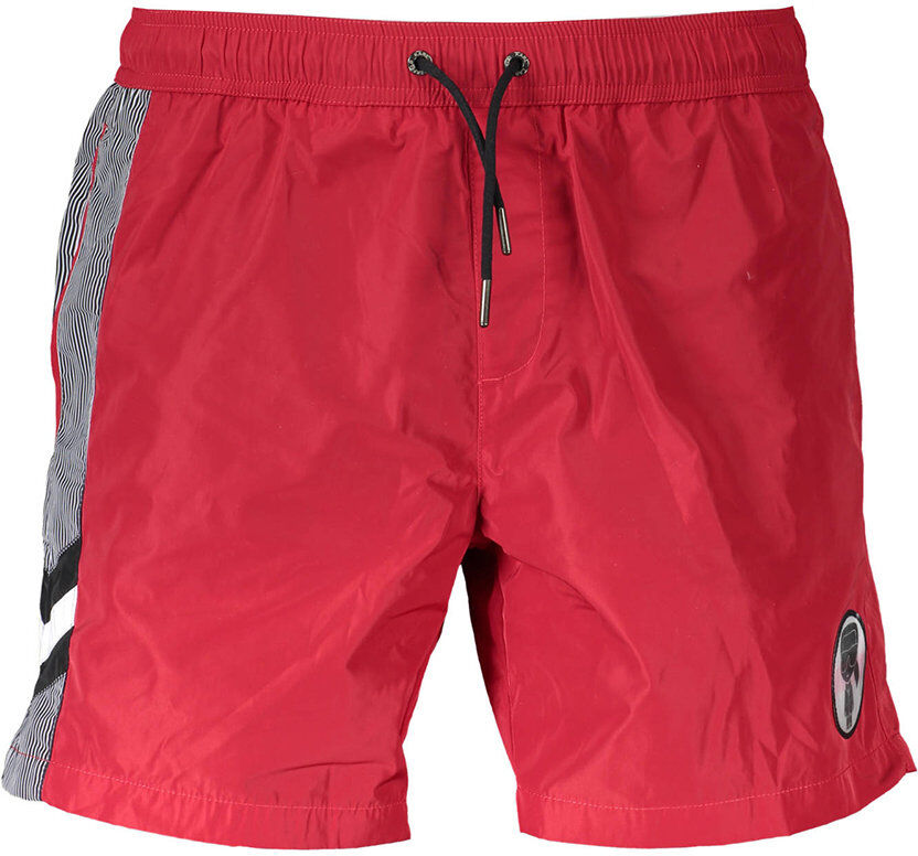 Lagerfeld Boxer da mare con cordini in vita rosso Lagerfeld Boxer da mare con cordini in vita rosso