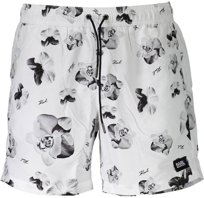 Lagerfeld Boxer da mare con fantasia fiorata bianco Lagerfeld Boxer da mare con fantasia fiorata bianco