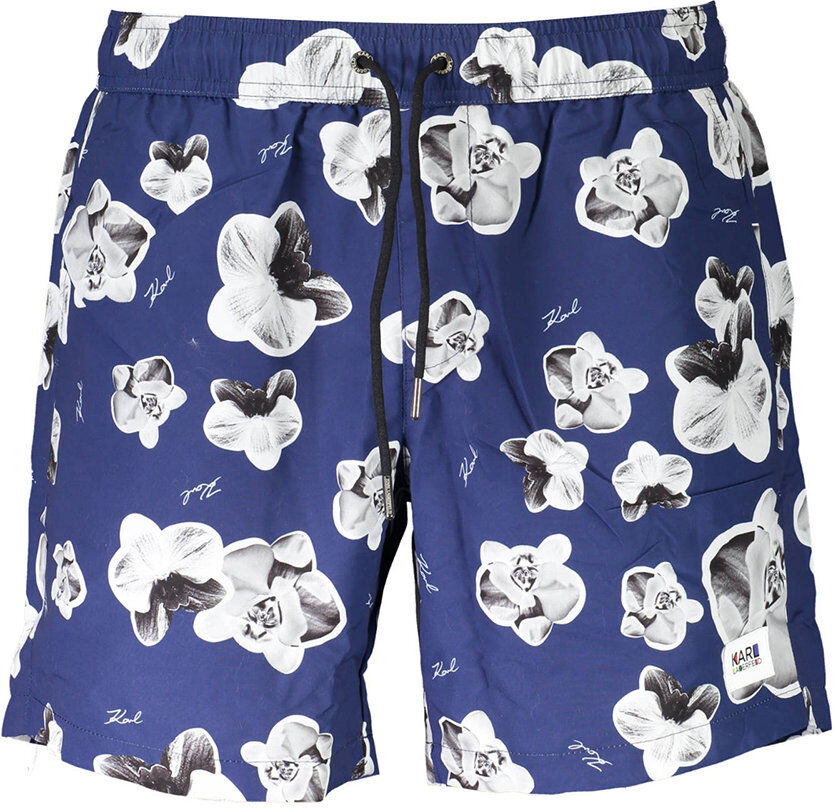 Lagerfeld Boxer da mare con fantasia fiorata blu scuro Lagerfeld Boxer da mare con fantasia fiorata blu scuro