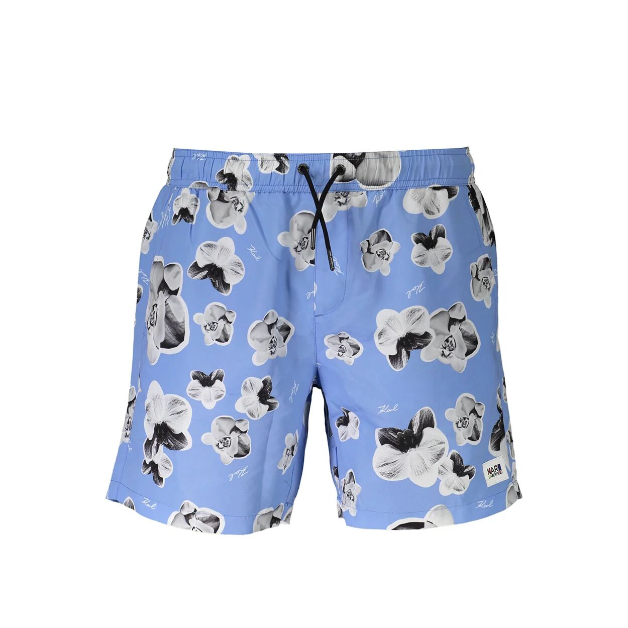 Lagerfeld Boxer da mare con fantasia fiorata azzurro