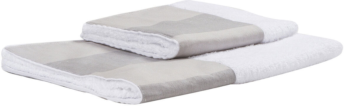 Righe di tendenza 1+1 spugna bianco , balza  - balza Rigone grigio Righe di tendenza 1+1 spugna bianco , balza  - balza Rigone grigio