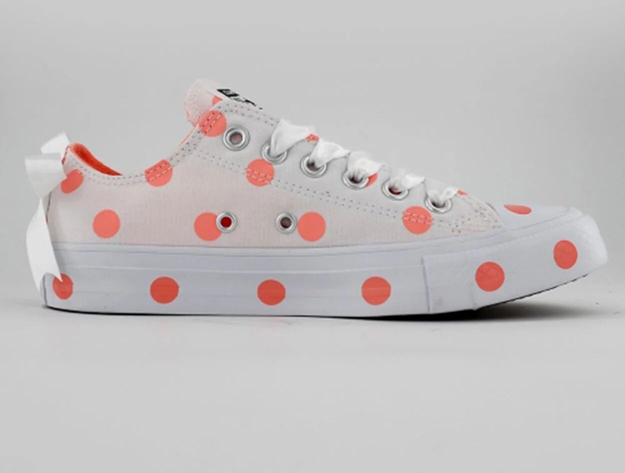 Mimanera CONVERSE ALL STAR Sneakers in tela con pois e fiocco bianche