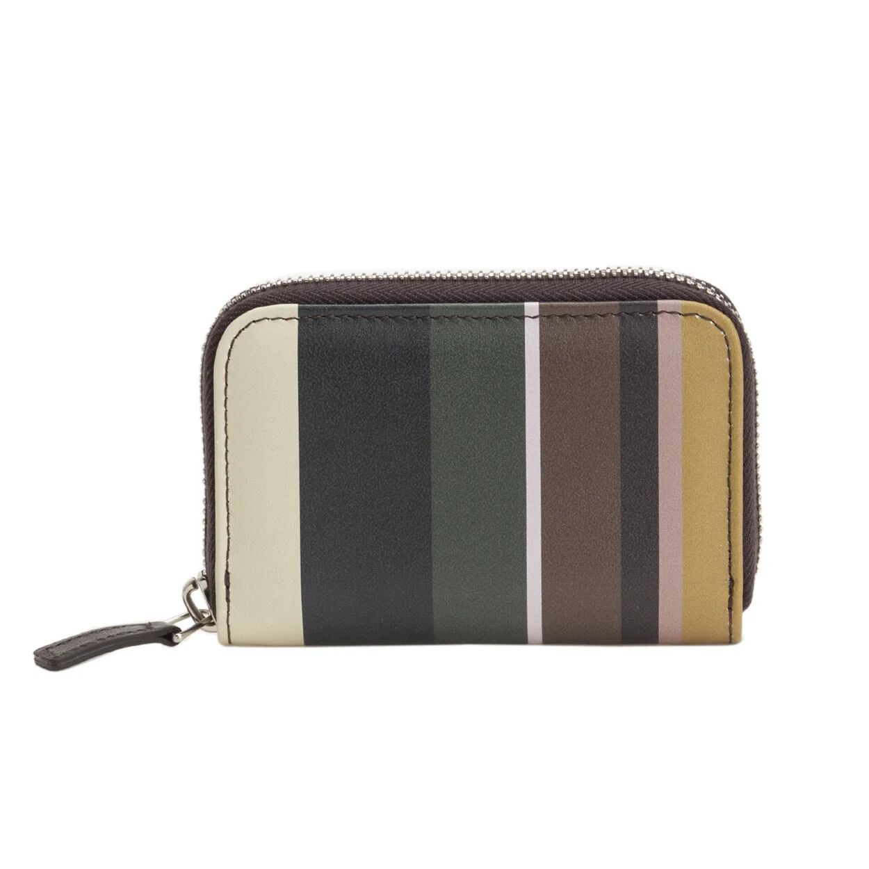Gallo Portafoglio piccolo zip around a righe verdi Gallo Portafoglio piccolo zip around a righe verdi