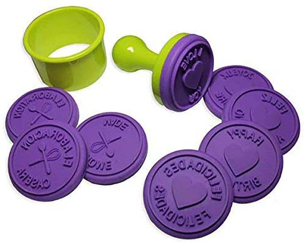 IBILI Stampo per biscotti con 8 decorazioni, verde/viola IBILI Stampo per biscotti con 8 decorazioni, verde/viola
