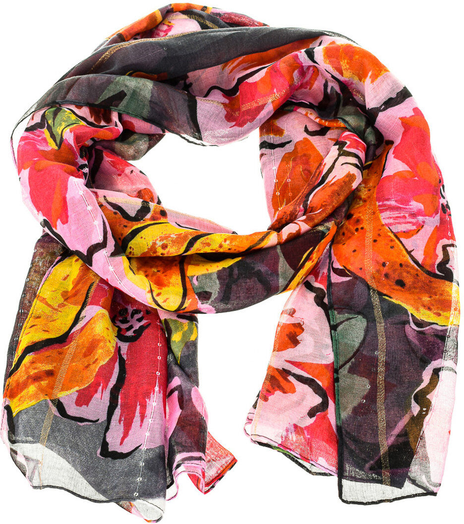Desigual Maxi sciarpa con stampa floreale e paillettes multicolor Desigual Maxi sciarpa con stampa floreale e paillettes multicolor