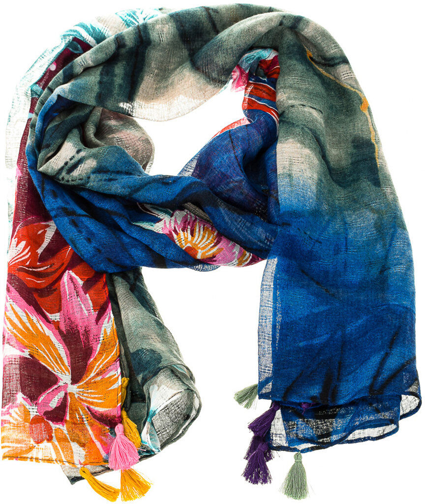 Desigual Maxi sciarpa con stampa floreale e nome del brand multicolor Desigual Maxi sciarpa con stampa floreale e nome del brand multicolor