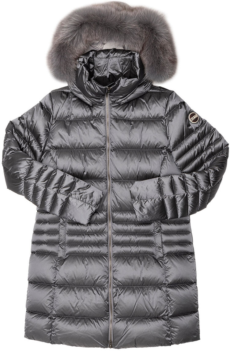 Colmar Piumino con cappuccio bordato da pelliccia grigio Colmar Piumino con cappuccio bordato da pelliccia grigio