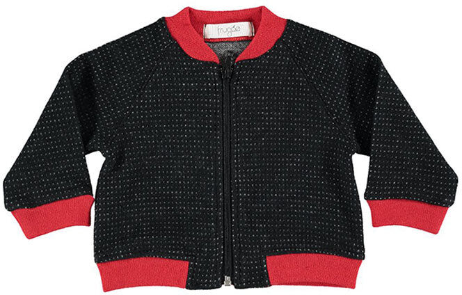 FRUGOO Cardigan nero con profili rossi FRUGOO Cardigan nero con profili rossi