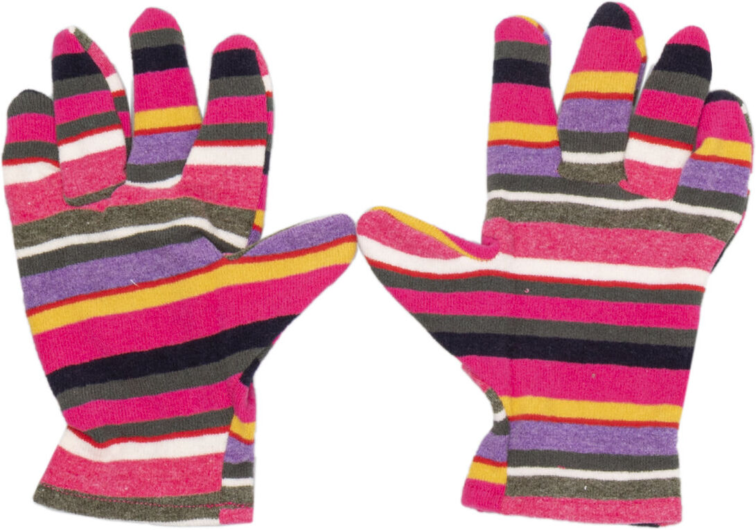 GALLO BAMBINO Guanti in pile a righe carminio e panna. GALLO BAMBINO Guanti in pile a righe carminio e panna.