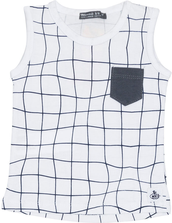 Yellowsub Canottiera a quadri bianchi e neri Yellowsub Canottiera a quadri bianchi e neri