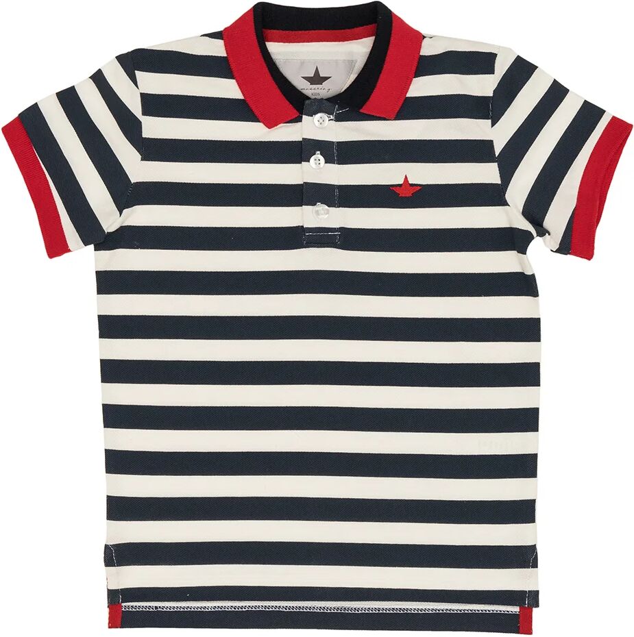Macchia J Polo a righe bianche e blu con colletto Macchia J Polo a righe bianche e blu con colletto