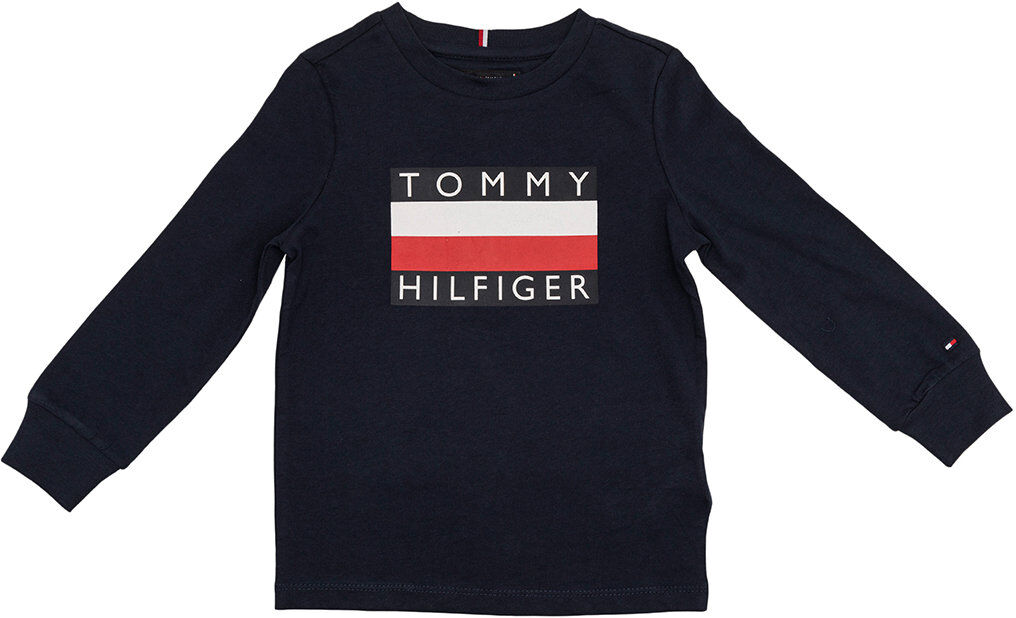 Tommy Hilfiger Felpa nera con logo davanti Tommy Hilfiger Felpa nera con logo davanti
