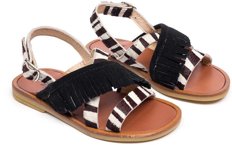 Two con me by Pèpè Sandali con fasce incrociate a fantasia zebrata Two con me by Pèpè Sandali con fasce incrociate a fantasia zebrata