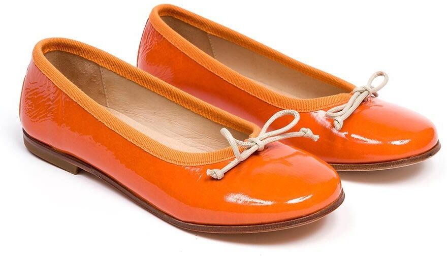 Pepè shoes Ballerina in vernice con fiocco arancione Pepè shoes Ballerina in vernice con fiocco arancione