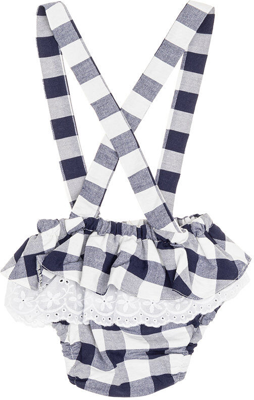 Abbigliamento Neonato Pagliaccetto a quadri con bretelle incrociate Abbigliamento Neonato Pagliaccetto a quadri con bretelle incrociate