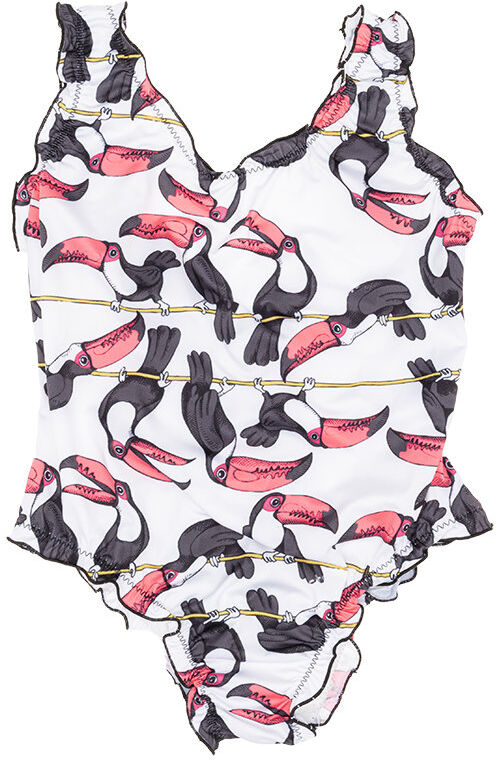 Le mosche in bianco Cotume intero bimba fantasia tucano multicolor Le mosche in bianco Cotume intero bimba fantasia tucano multicolor