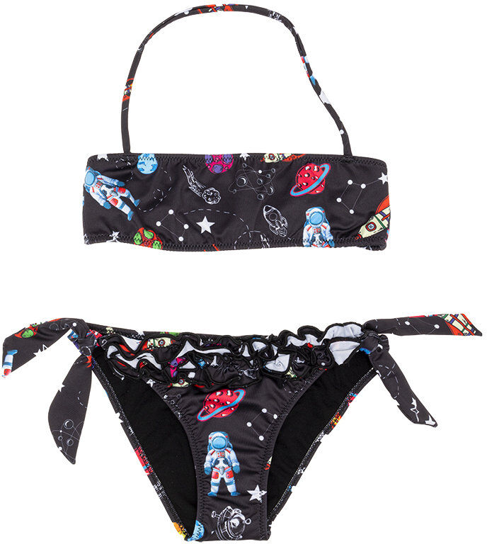 Le mosche in bianco Bikini con fascia e slip con fantasia spazio multicolor Le mosche in bianco Bikini con fascia e slip con fantasia spazio multicolor