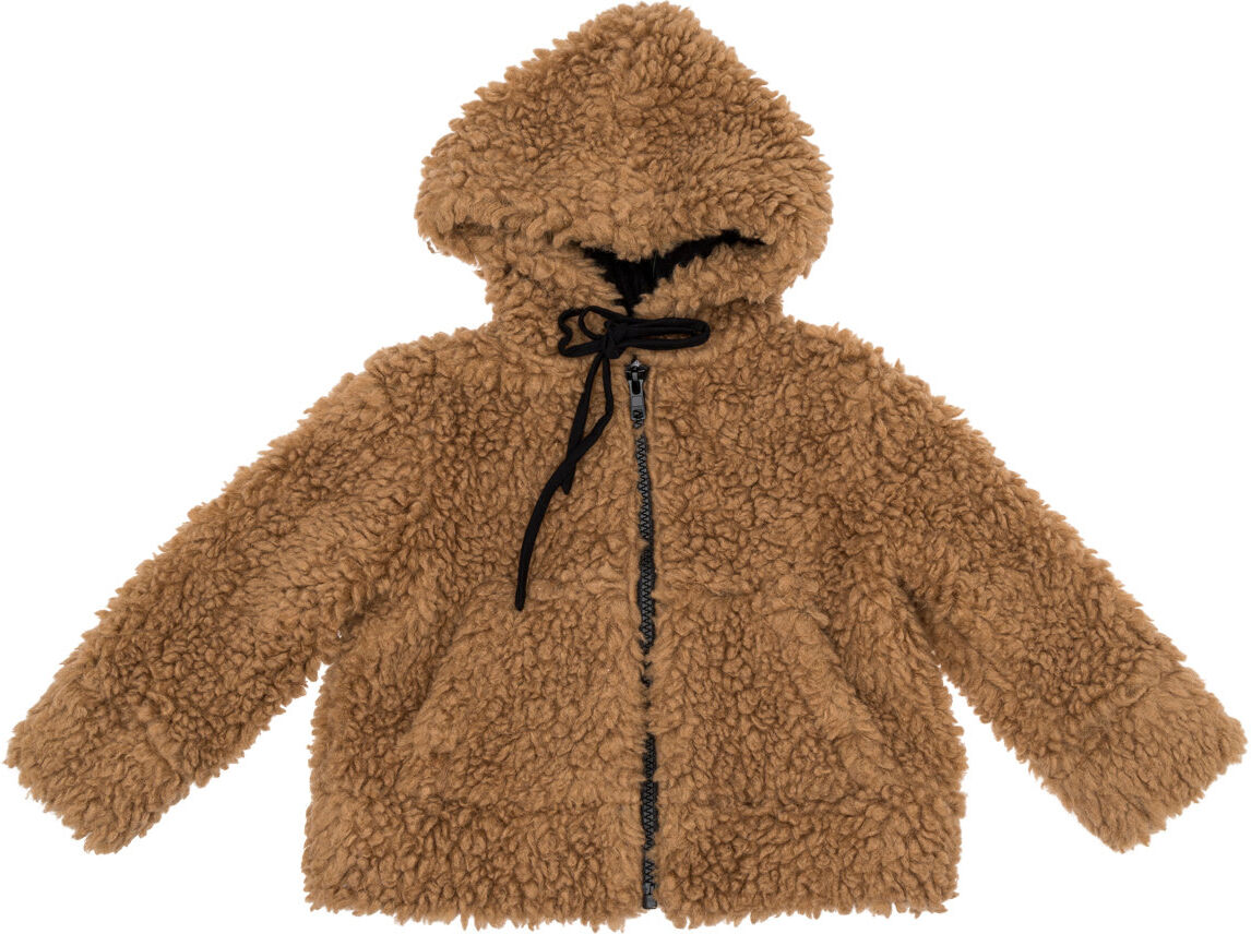 TOURISTE Giubbino in pelo sintetico orsetto con cappuccio marrone TOURISTE Giubbino in pelo sintetico orsetto con cappuccio marrone