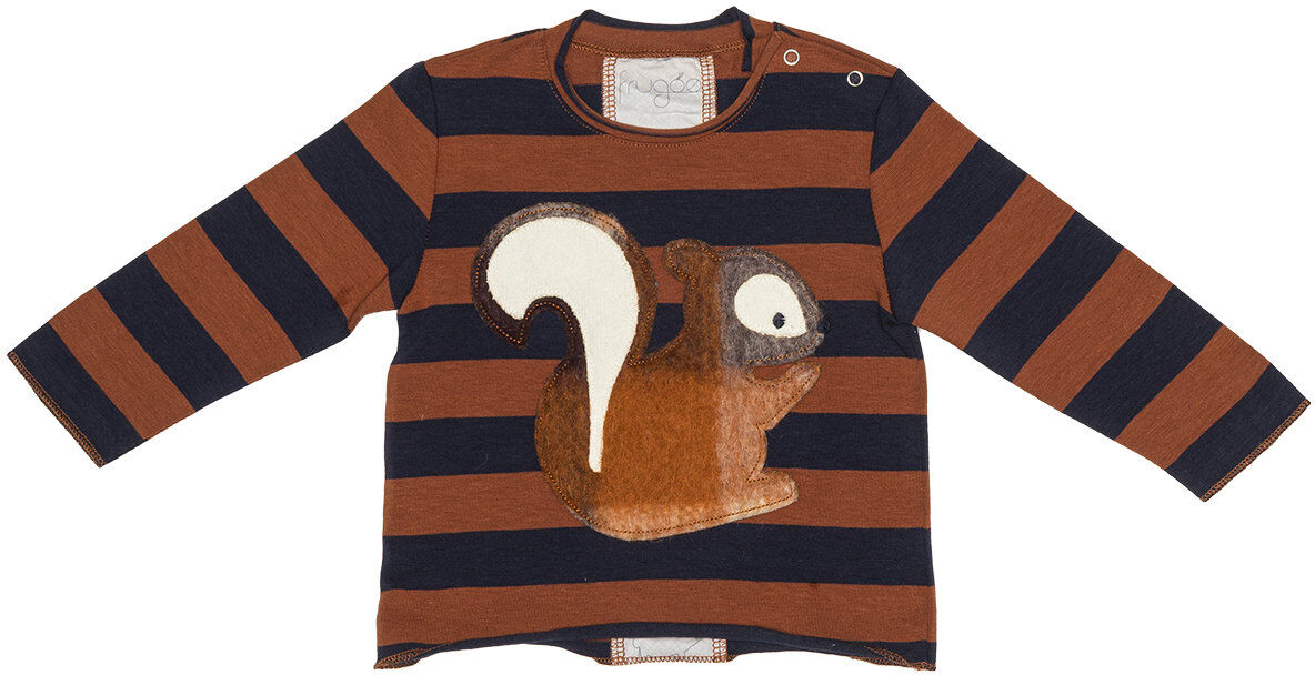 FRUGOO T-shirt a righe con scoiattolo in lana cotta FRUGOO T-shirt a righe con scoiattolo in lana cotta