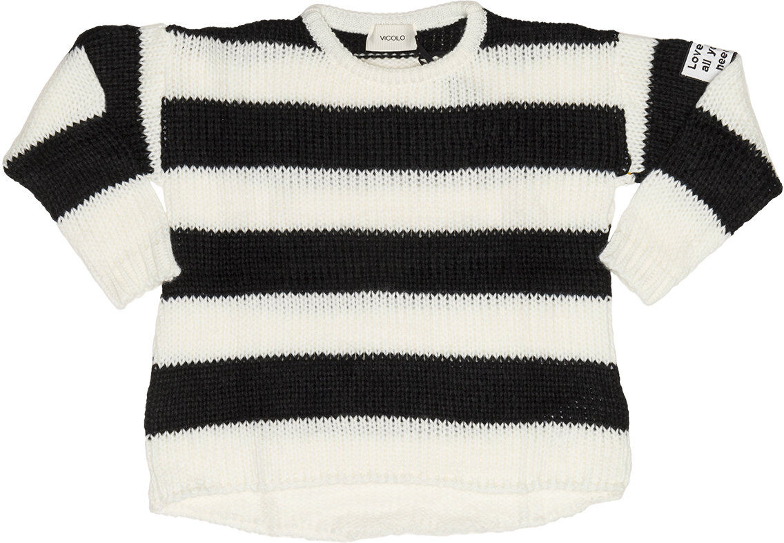 VICOLO BAMBINO Maglione a righe bianche e nere VICOLO BAMBINO Maglione a righe bianche e nere