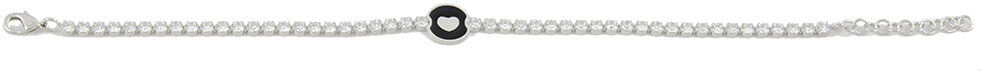 Silverart Braccialetto cuore nero Silverart Braccialetto cuore nero